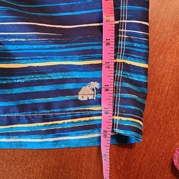 CARIBBEAN JOE Swim Trunks Shorts, Beachwear Drawstring, XXL, Blue & White - Picture 7 of 12